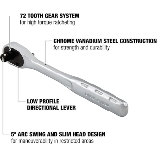 DEWALT Ratchet, Quick Release, SAE, 1/4-Inch Drive (DWMT81096) - Image 6