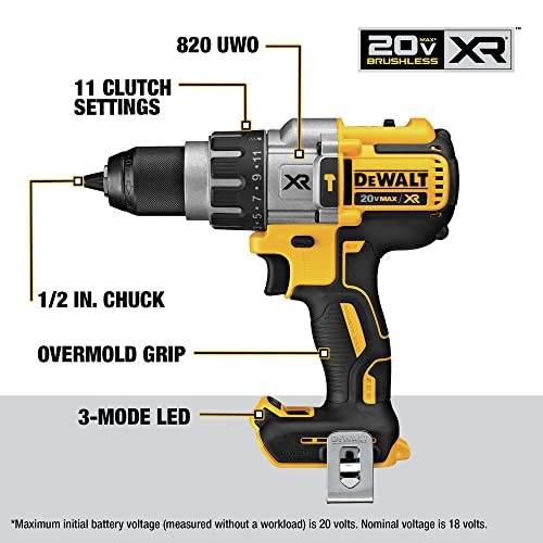 DEWALT 20V MAX XR Cordless Hammer Drill, Brushless, 3-Speed, Bare Tool Only (DCD996B) - Image 7