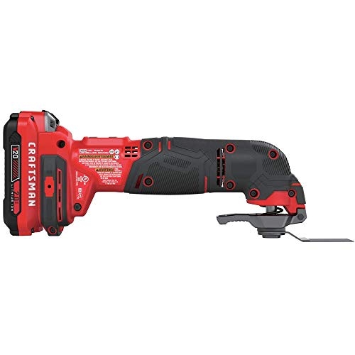 CRAFTSMAN V20 Cordless Multi-Tool, Oscillating Tool Kit, 16 Piece Kit with Blades, Sand Paper, Battery and Charger Included (CMCE500D1) - Image 8