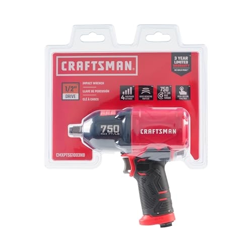 CRAFTSMAN 1/2-in 750 ft-lbs Air Impact Wrench, Composite Body, Variable Power Settings, 1/4-in NPT Air Inlet - Image 2