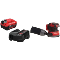 Craftsman V20 Battery, Power Tool Kit, Charger Included, 4.0-Ah with V20* Random Orbit Sander, Tool Only (CMCB204-CK & CMCW220B)