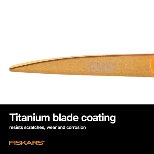 Fiskars Titanium Shop Shears, Stainless Steel Precision-ground Scissors for All Purposes, Yard and Garden Tool, 9 in, Orange - Image 7