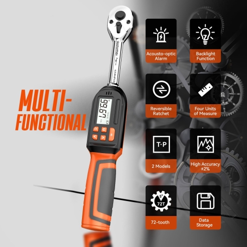 SUZUME Digital Torque Wrench 3/8 Drive (4.9-99.6 Ft. Lb/ 6.6-135 N.m)±2% High Accuracy Digital Torque Wrench with Buzzer and LED Flash Notification Four Units of Measure Torque Wrenches Digital - Image 3