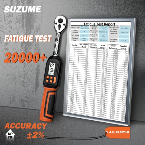 SUZUME Digital Torque Wrench 3/8 Drive (4.9-99.6 Ft. Lb/ 6.6-135 N.m)±2% High Accuracy Digital Torque Wrench with Buzzer and LED Flash Notification Four Units of Measure Torque Wrenches Digital - Image 6
