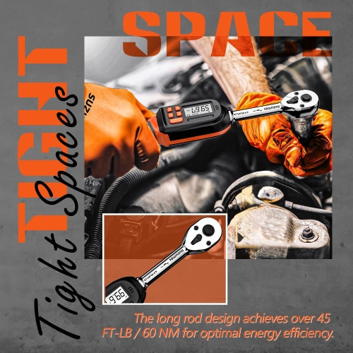 SUZUME Digital Torque Wrench 3/8 Drive (4.9-99.6 Ft. Lb/ 6.6-135 N.m)±2% High Accuracy Digital Torque Wrench with Buzzer and LED Flash Notification Four Units of Measure Torque Wrenches Digital - Image 7