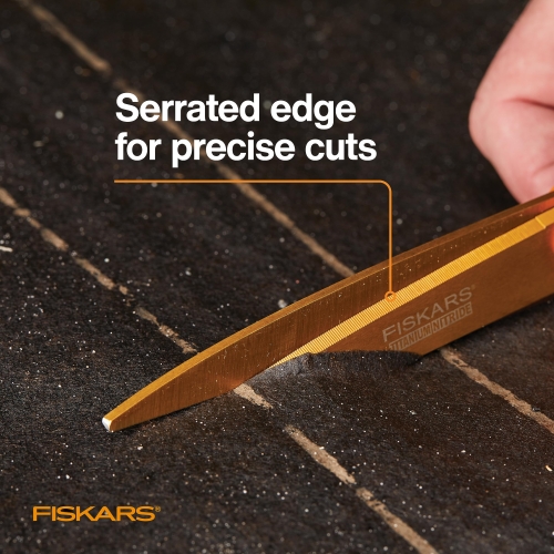 Fiskars Titanium Shop Shears, Stainless Steel Precision-ground Scissors for All Purposes, Yard and Garden Tool, 9 in, Orange - Image 8